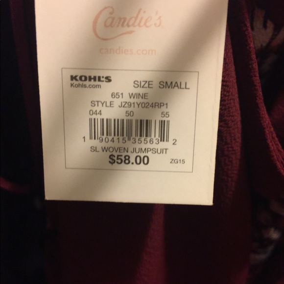 Burgundy Flower Jumpsuit - Picture 3 of 3